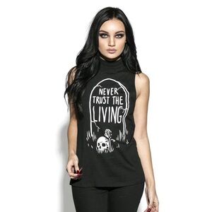 NEVER TRUST THE LIVING high neck tee - Blackcraft clothing